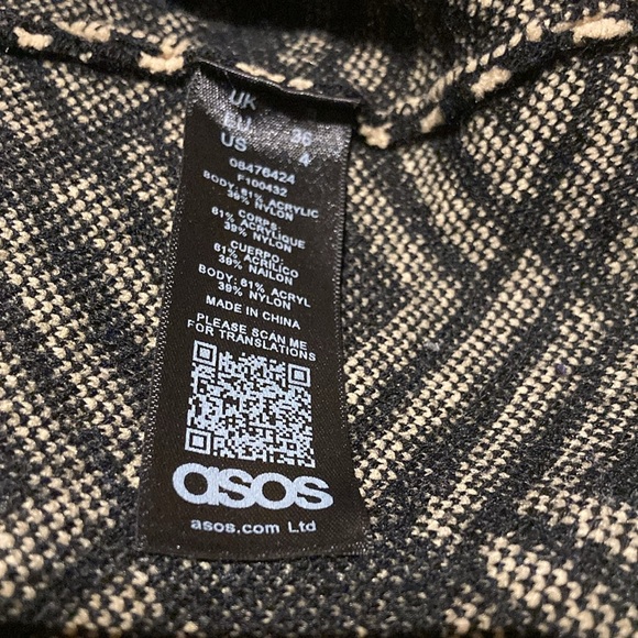 ASOS design monogram mini knit dress (size 4) - Picture 3 of 6